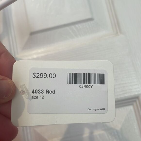 Joli Prom red sequined vneck plunge formal long dress SZ 12 NWT - Picture 4 of 8